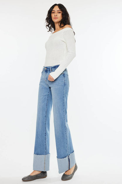 Mid Rise Wide Flare Jeans