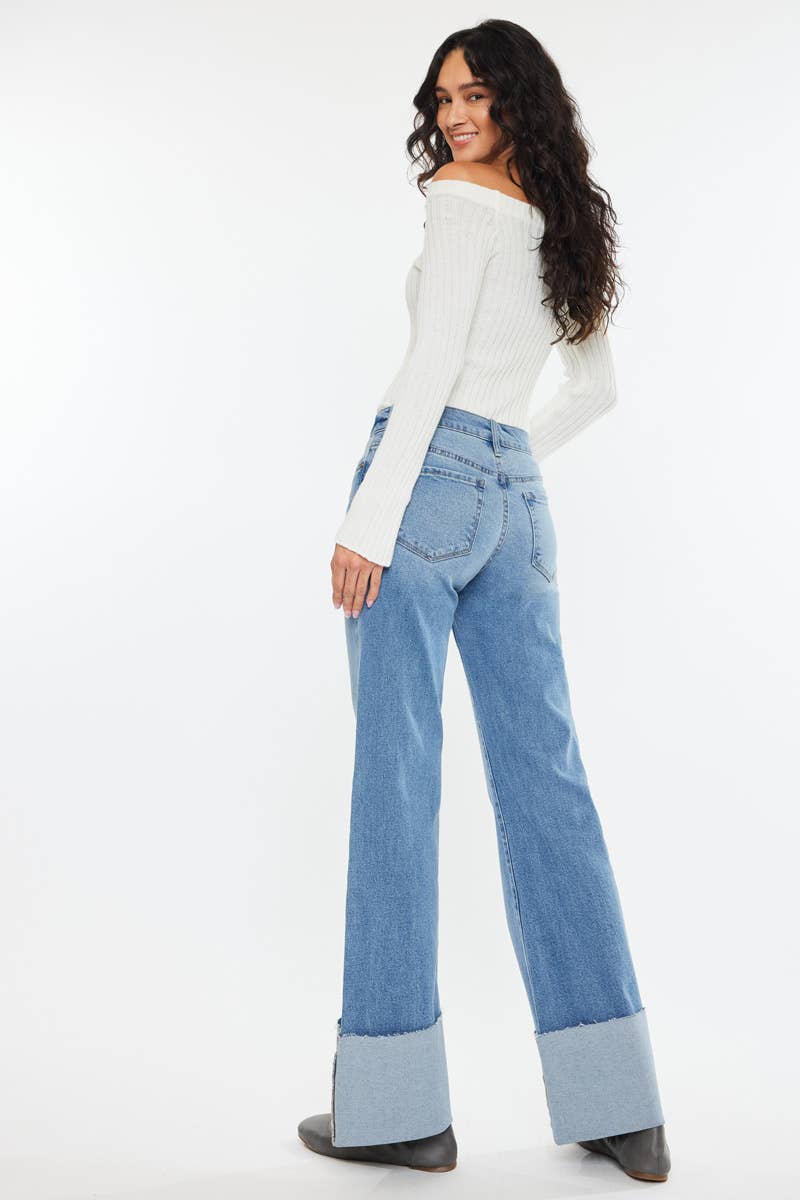 Mid Rise Wide Flare Jeans