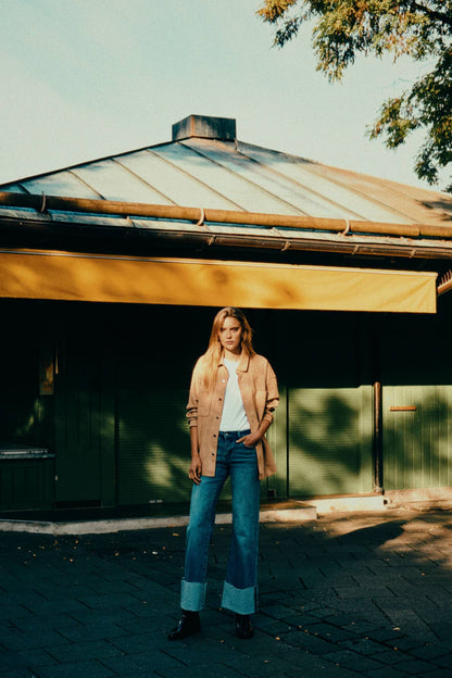Mid Rise Wide Flare Jeans
