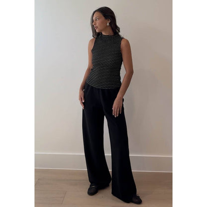 Staci Polka Dot Print High Neck Top