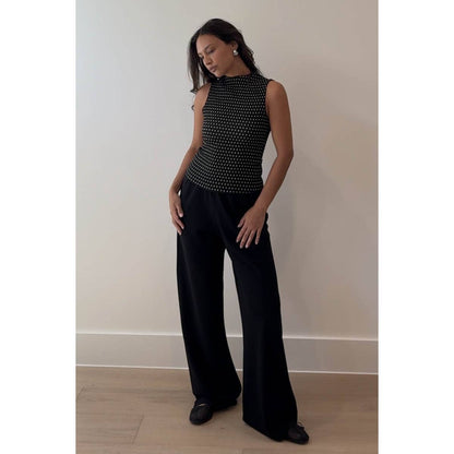 Staci Polka Dot Print High Neck Top
