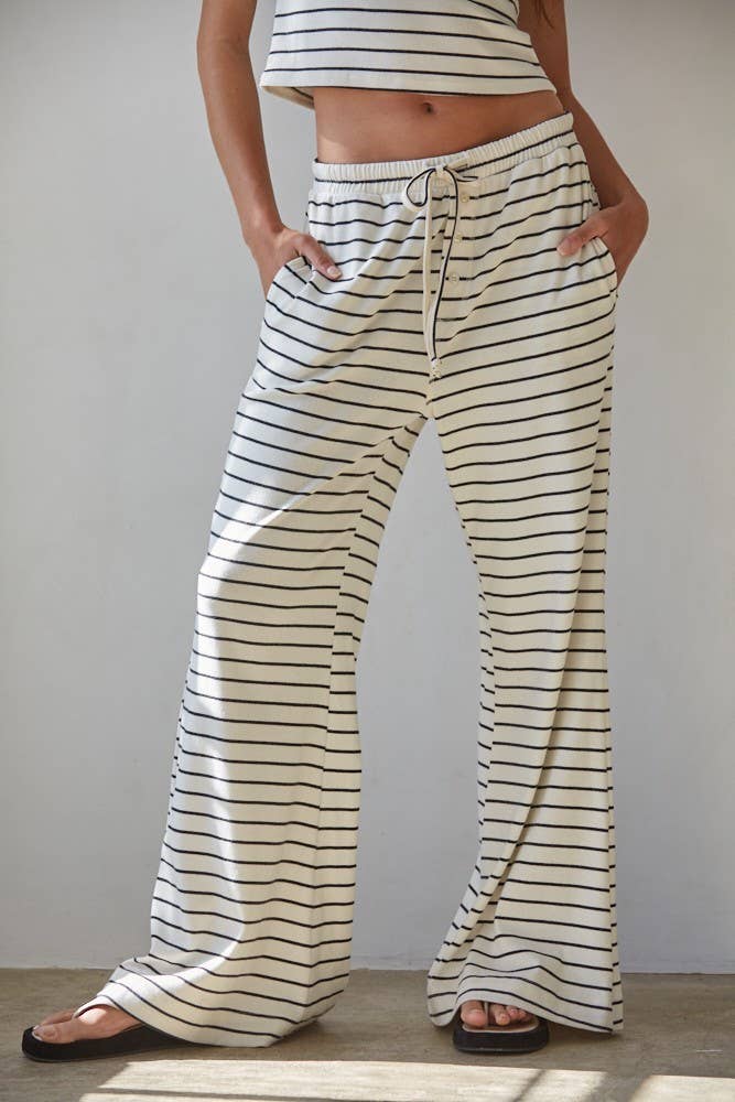 Madison Knit Striped Flare Pants