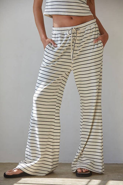 Madison Knit Striped Flare Pants