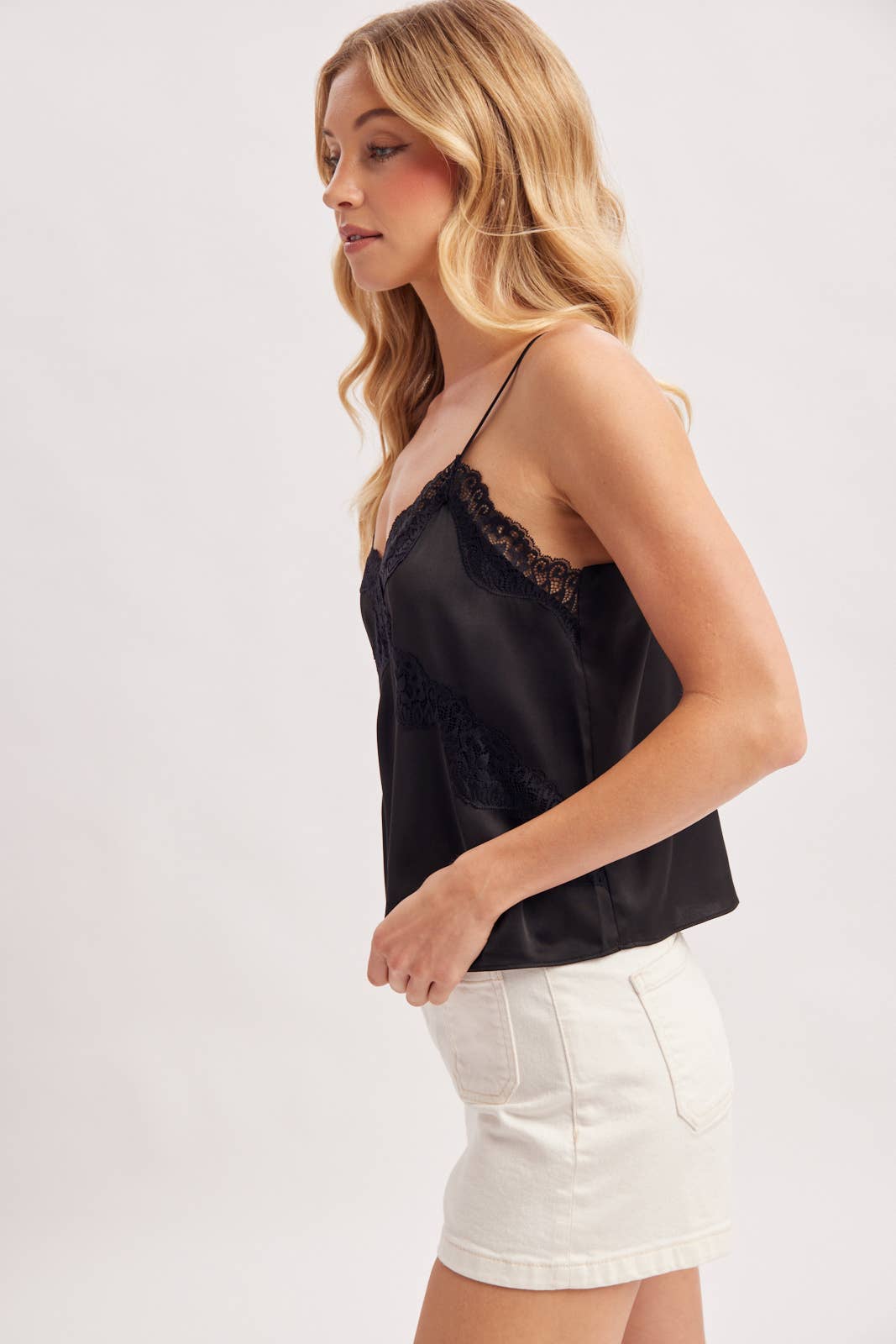 Audrey Satin Lace Top