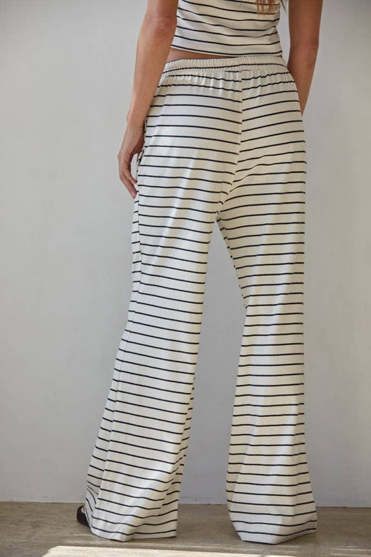 Madison Knit Striped Flare Pants