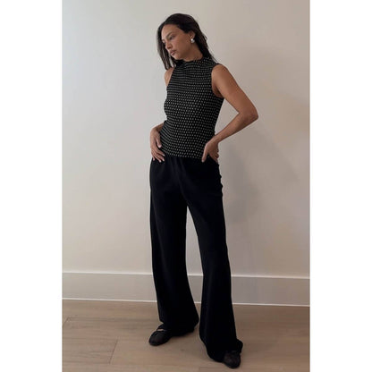Staci Polka Dot Print High Neck Top