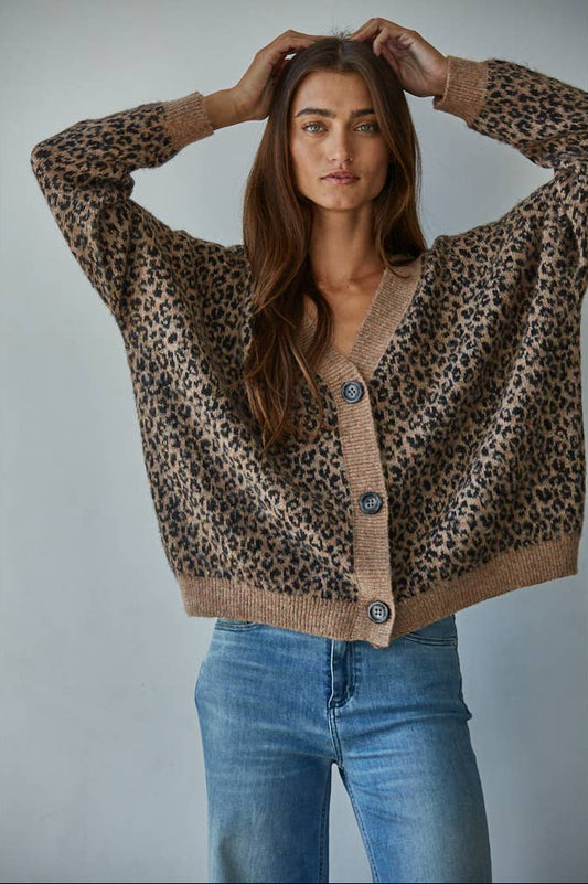 Stephanie Animal Print Cardigan