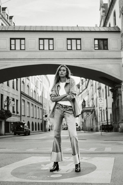 Mid Rise Wide Flare Jeans
